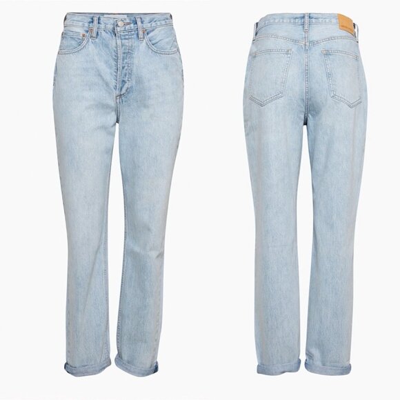 Denim Forum The Boyfriend High Rise Loose Jeans Size 23 Button Fly 9 Yrs Blondie - Picture 11 of 13